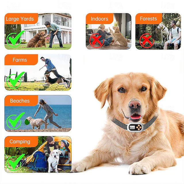Clôture sans fil pour chien Portable Léger Durable Plastique Noir 1 PC